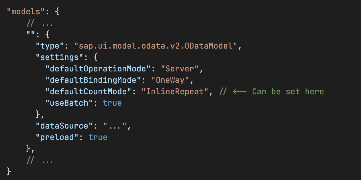 The different count modes in SAPUI5