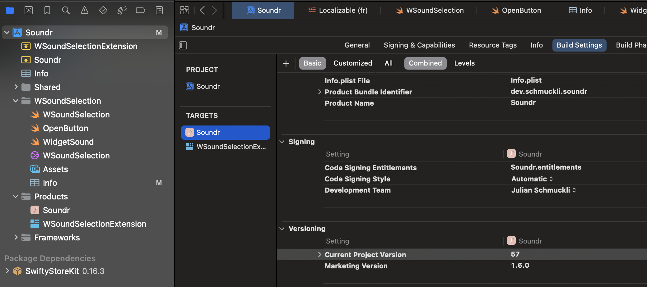 The different places where you can define the bundle version of your iOS app for Xcode Cloud