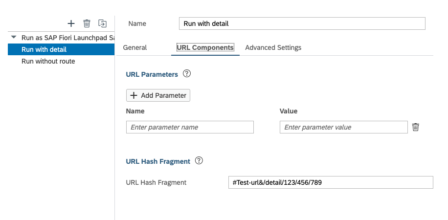 How to use the setting URL Hash Fragment in SAP Web IDE?