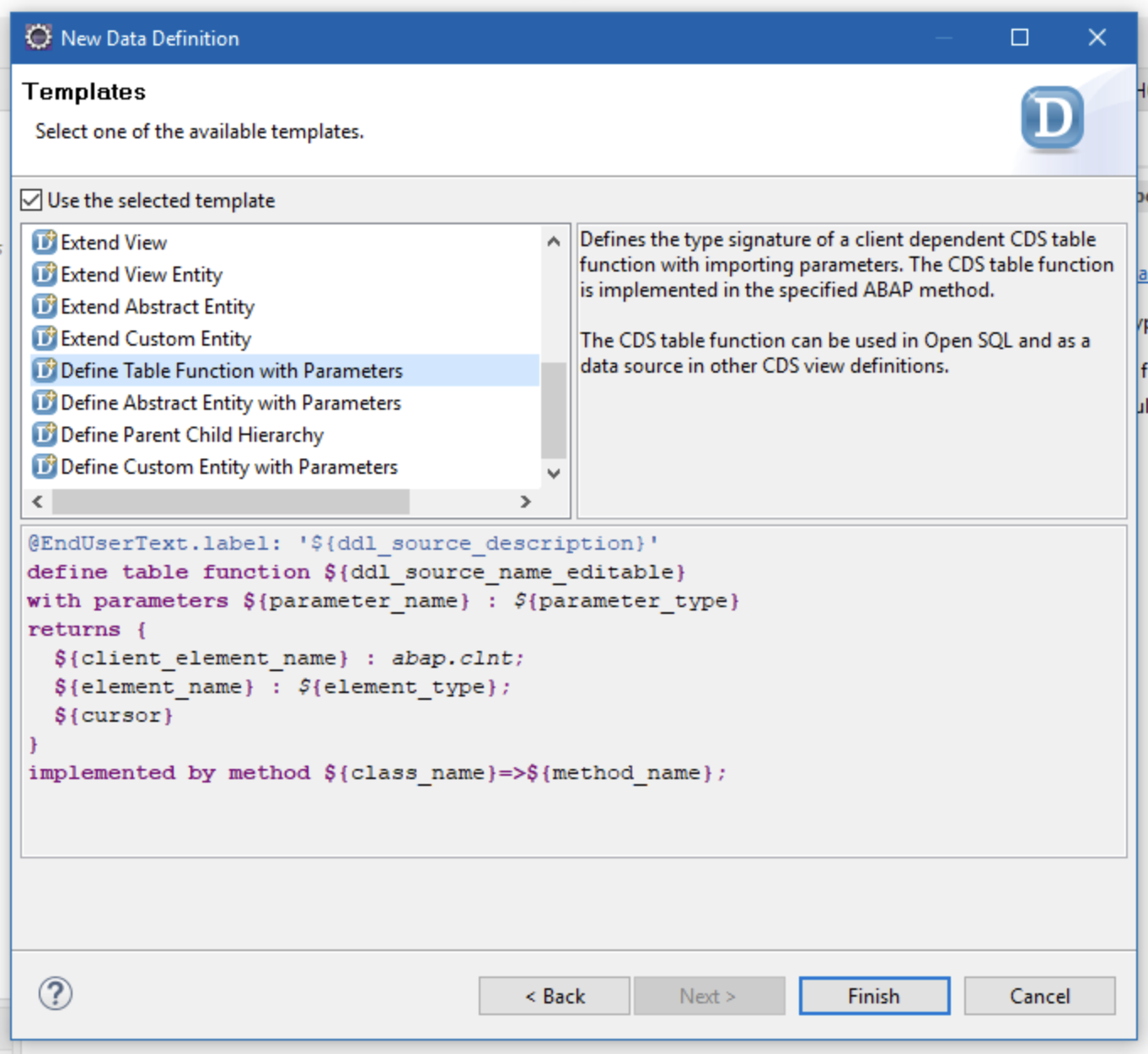 How to use table functions with CDS views?